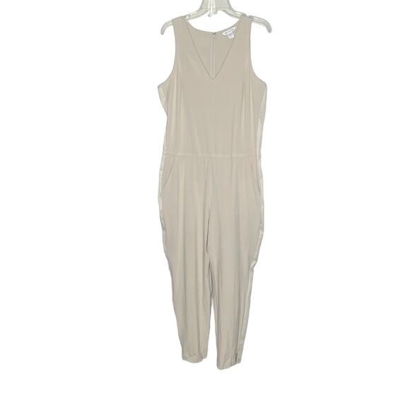 Athleta Brooklyn Utility Jumpsuit Abalone Size 14 Featherweight Stretch Romper - Picture 5 of 11